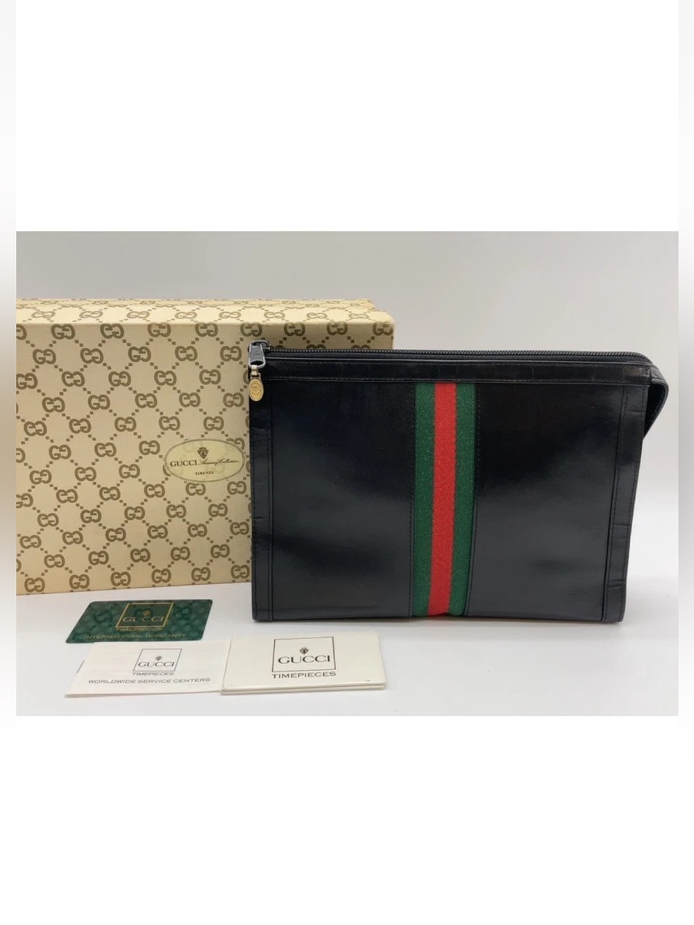 (35) GUCCI 70s Black Clutch